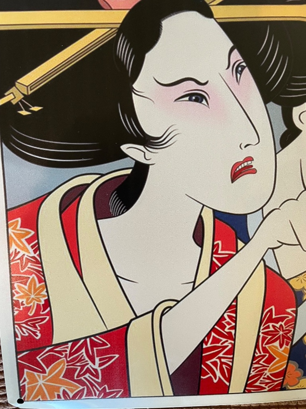 PRICE DROP! Japanese Print "Yelling Women" - Tin Wall Decor - Picture 4 of 8